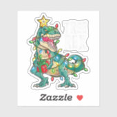 クリスマス恐竜ツリーレックスパジャマスメンボーイズクリスマス シール (シート)