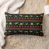 クリスマス恐竜ニット刺繍フェア島 ランバークッション (ブランケット)