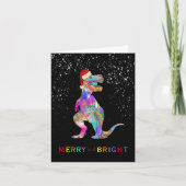 クリスマス恐竜メリーと明るいサンタ シーズンカード (正面)