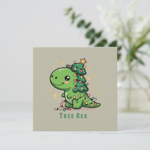 クリスマス恐竜ライトパーティーおかしいツリーT-Rex シーズンカード
