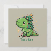クリスマス恐竜ライトパーティーおもしろツリーT-Rex シーズンカード (正面)
