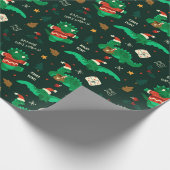 クリスマス恐竜ラッピング紙 ラッピングペーパー (角)