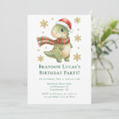 クリスマス恐竜子供の誕生日パーティー 招待状 (スタンド正面)