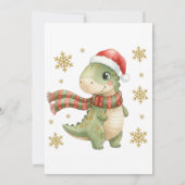 クリスマス恐竜子供の誕生日パーティー 招待状 (裏面)