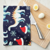 クリスマス恐竜 キッチンタオル (四つ折り)