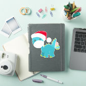 クリスマス恐竜、サンタハット、ディノ、ブロントサウルス シール (iPadカバー)