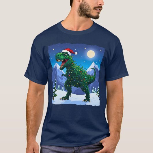 クリスマス恐竜Tシャツ Tシャツ (正面)