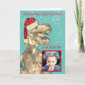 クリスマス恐竜Tレックス追加フォト シーズンカード (正面)