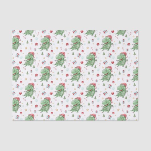 クリスマス恐竜Tレックス 薄葉紙 (正面)