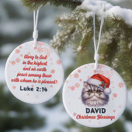 クリスマス恵みかわいいペルシャ猫オーナメント セラミックオーナメント