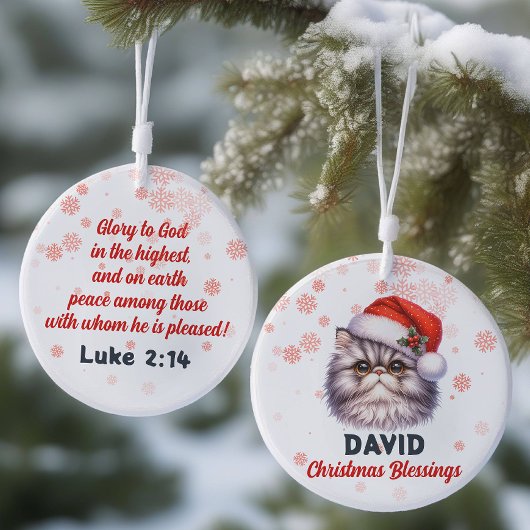 クリスマス恵みかわいいペルシャ猫オーナメント セラミックオーナメント