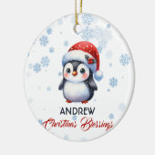 クリスマス恵みかわいいペンギンオーナメント セラミックオーナメント (左)