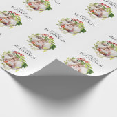 クリスマス恵みの水彩画の写真 ラッピングペーパー (角)