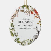 クリスマス恵みの水彩紅葉ホリデー セラミックオーナメント (右)