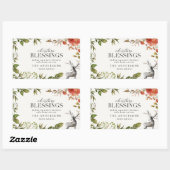 クリスマス恵みの水彩紅葉ホリデー 長方形シール (シート)