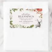 クリスマス恵みの水彩紅葉ホリデー 長方形シール (バッグ)