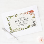 クリスマス恵みの水彩紅葉ホリデー 長方形シール (封筒)