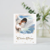 クリスマス恵みアフリカンアメリカン・エンジェル シーズンポストカード (スタンド正面)