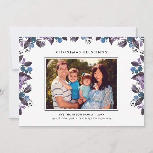 クリスマス恵みエレガントウィンターベリーの写真 シーズンカード (正面)