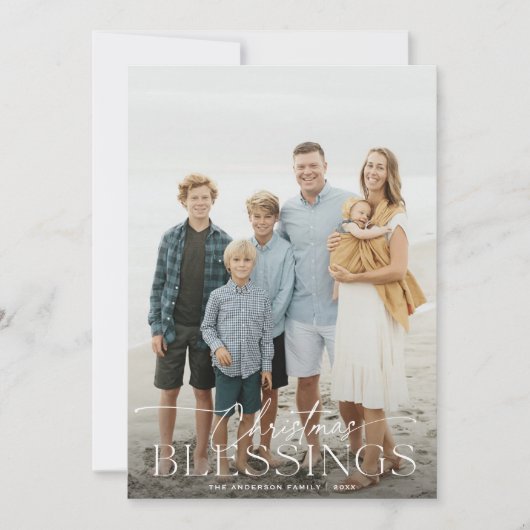 クリスマス恵みエレガントホリデーフォトカード シーズンカード (正面)