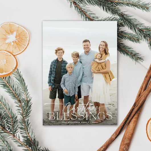 クリスマス恵みエレガントホリデーフォトカード シーズンカード