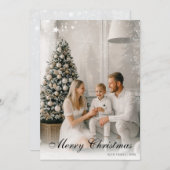 クリスマス恵みエレガントホリデーフォトカード 招待状 (正面/裏面)