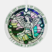 クリスマス恵みエンジェルグリーン染色 ガラスオーナメント (裏面)