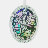 クリスマス恵みエンジェルグリーン染色 ガラスオーナメント (正面右)