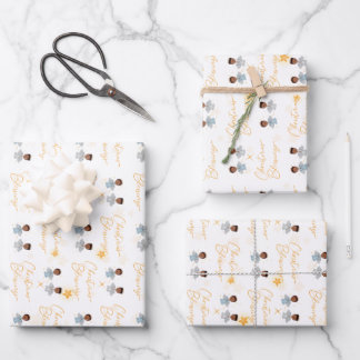 クリスマス恵みエンジェルラッピング紙 – ボーイズ ラッピングペーパーシート