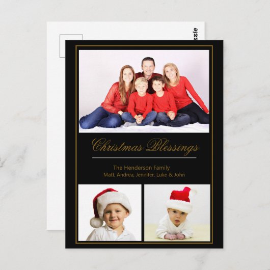 クリスマス恵みカスタム家族の写真 ポストカード (正面/裏面)