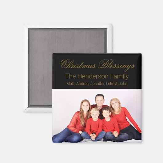 クリスマス恵みカスタム家族の写真 マグネット (正面/裏面)