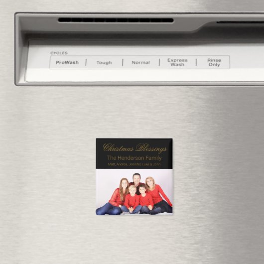 クリスマス恵みカスタム家族の写真 マグネット (インサイチュ (食洗機))