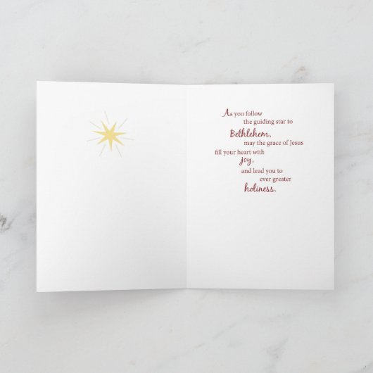 クリスマス恵みカトリック修道女出生 シーズンカード (内部)