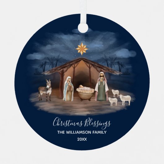 クリスマス恵みクリスチャンセラミックオーナメント メタルオーナメント (正面)