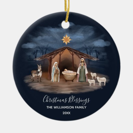 クリスマス恵みクリスチャン セラミックオーナメント (正面)