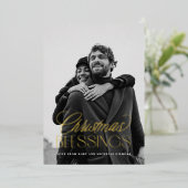 クリスマス恵みスタイリッシュ文字オーバーレイ1 – 写真 箔シーズンカード (立ち正面)