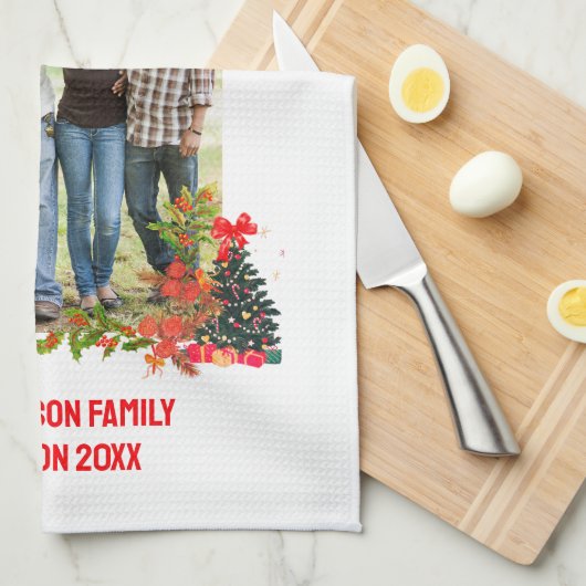 クリスマス恵みファミリー懇親会土産 キッチンタオル (四つ折り)