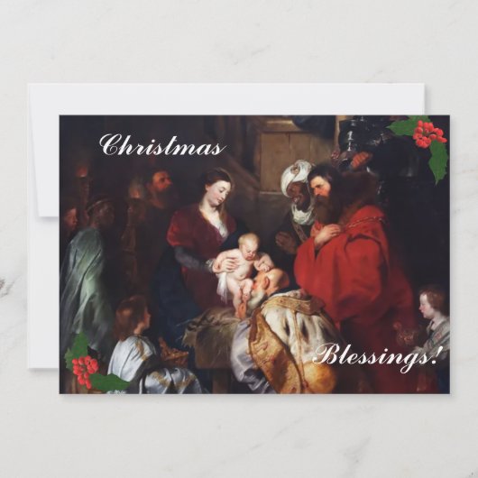 クリスマス恵みフラットホリデーカード シーズンカード (正面)