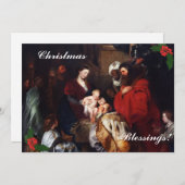 クリスマス恵みフラットホリデーカード シーズンカード (正面/裏面)