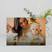 クリスマス恵みフルフォト 箔シーズンカード (立ち正面)