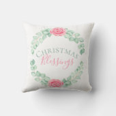 クリスマス恵みフローラユーカリプトゥスウォーターカラー クッション (裏面)