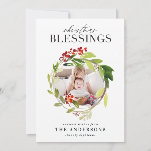 クリスマス恵みフローラリース写真 シーズンカード (正面)