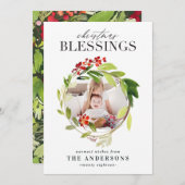 クリスマス恵みフローラリース写真 シーズンカード (正面/裏面)