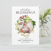 クリスマス恵みフローラリース写真 シーズンカード (スタンド正面)