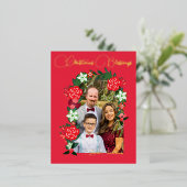 クリスマス恵みフローラ 箔シーズンポストカード (立ち正面)