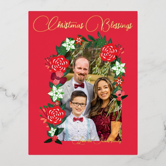 クリスマス恵みフローラ 箔シーズンポストカード (正面)