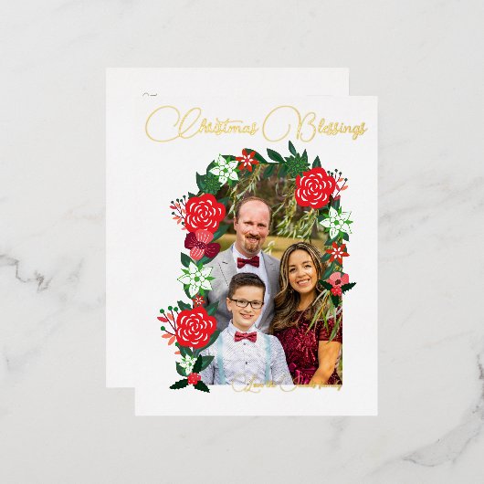 クリスマス恵みフローラ 箔シーズンポストカード (正面/裏面)