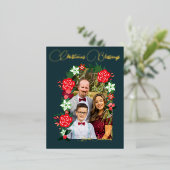 クリスマス恵みフローラ 箔シーズンポストカード (立ち正面)