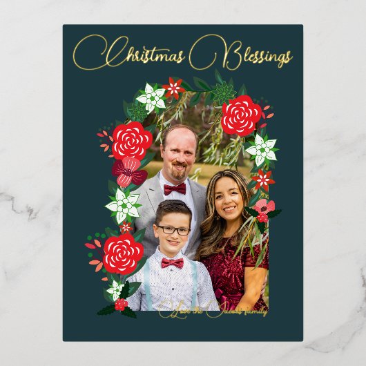 クリスマス恵みフローラ 箔シーズンポストカード (正面)