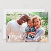 クリスマス恵みブラシスクリプトファミリーフォト シーズンカード (正面)